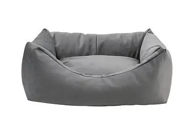 ZOOexpress «CITY» лежанка пухлик со съемным чехлом для кошек и собак мебельная ткань, серая