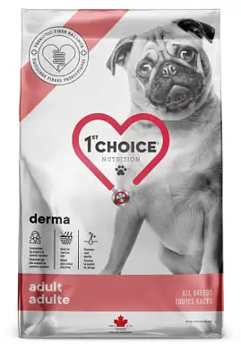 1st Choice GF DERMA сухой беззерновой корм для взрослых собак всех пород с гиперчувствительной кожей с лососем